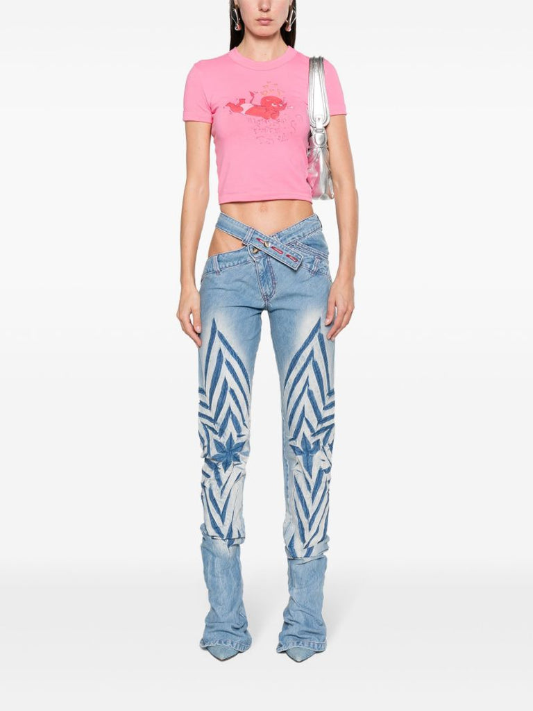 Blue Star-motif Slim-fit Jeans