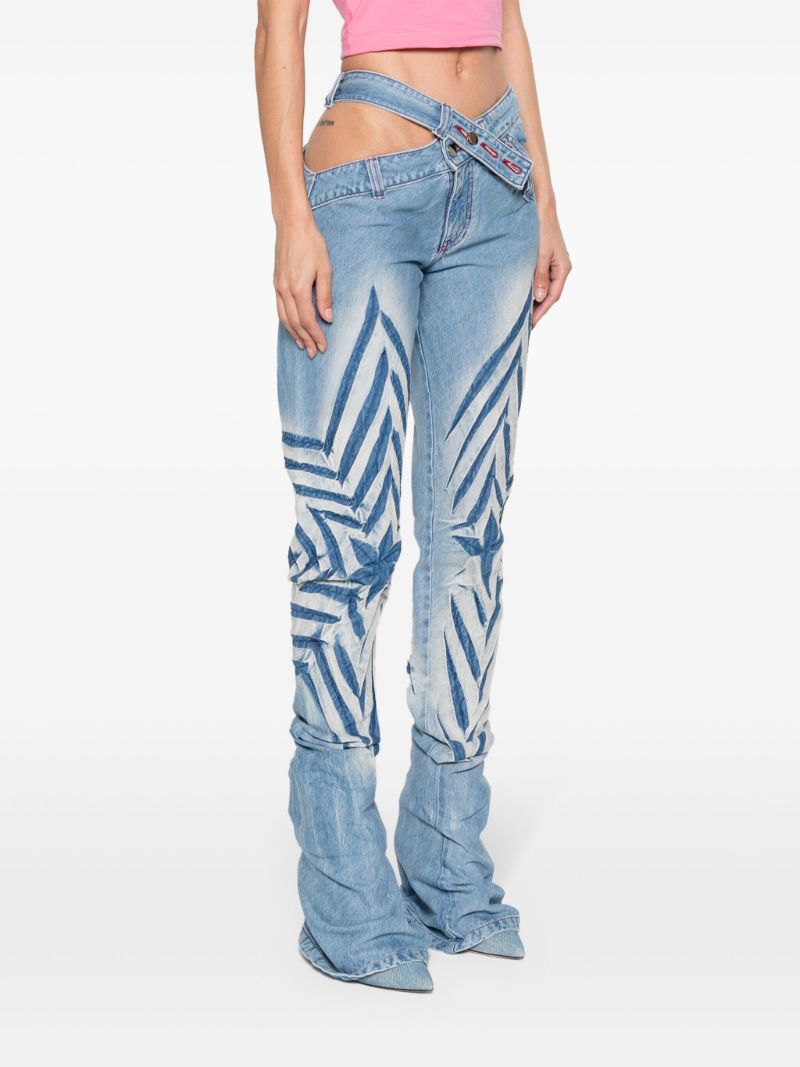 Blue Star-motif Slim-fit Jeans
