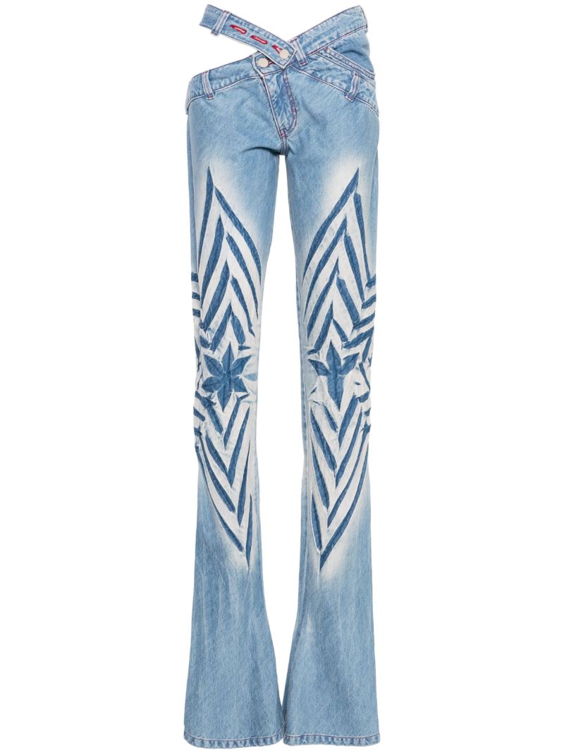 Blue Star-motif Slim-fit Jeans