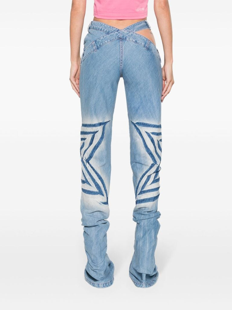 Blue Star-motif Slim-fit Jeans