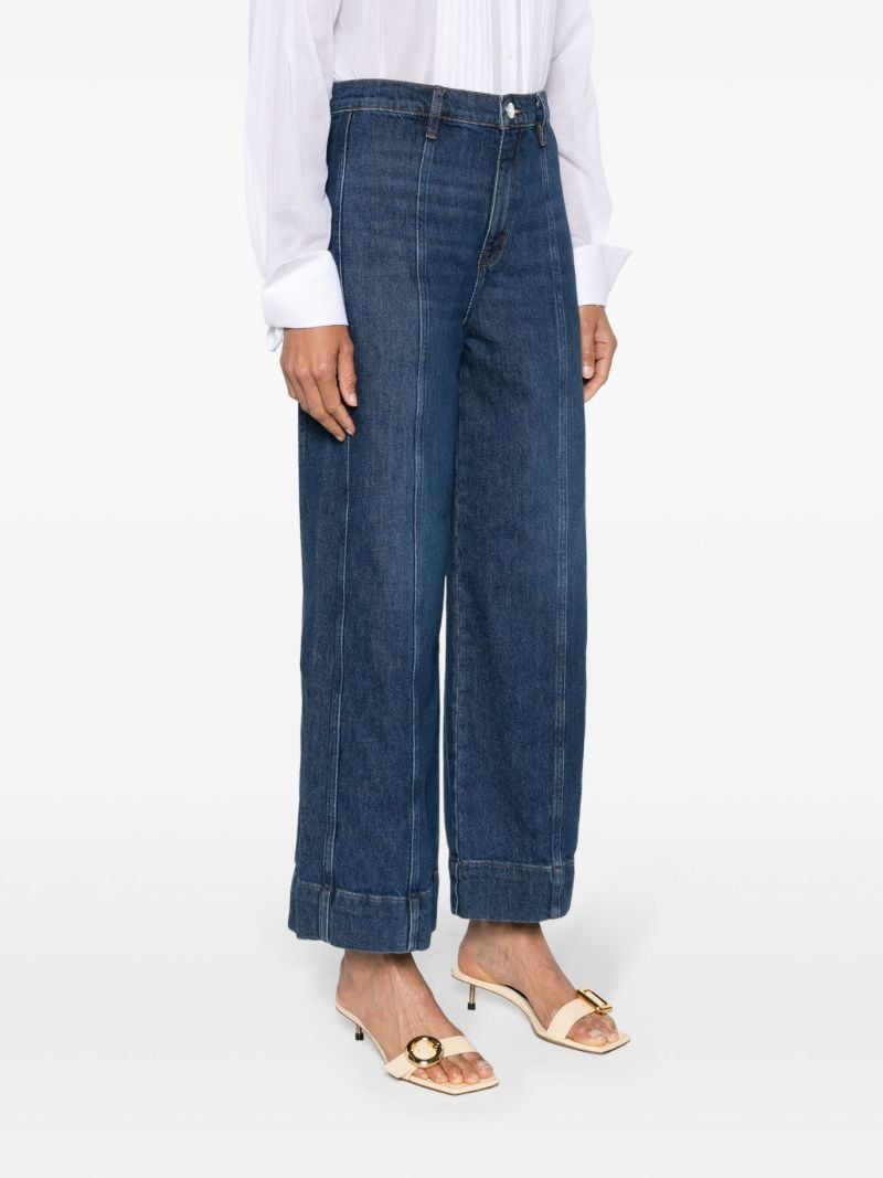 Dark Blue Wide Cropped Jeans