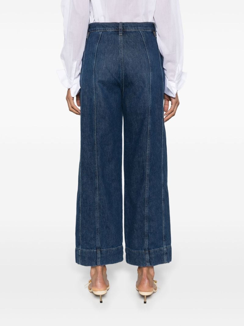 Dark Blue Wide Cropped Jeans