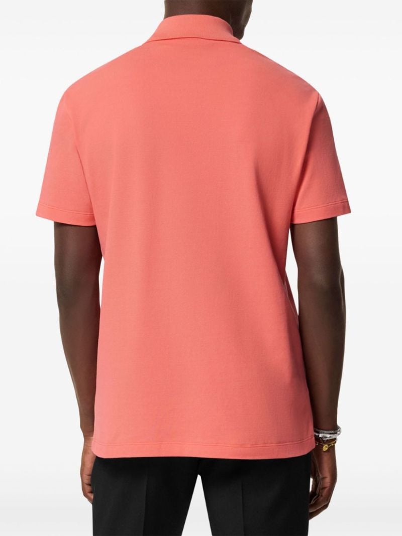 Orange Logo-embroidered Cotton Polo Shirt