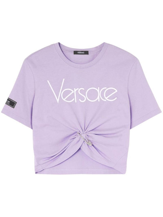 Purple Safety Pin Cotton T-shirt