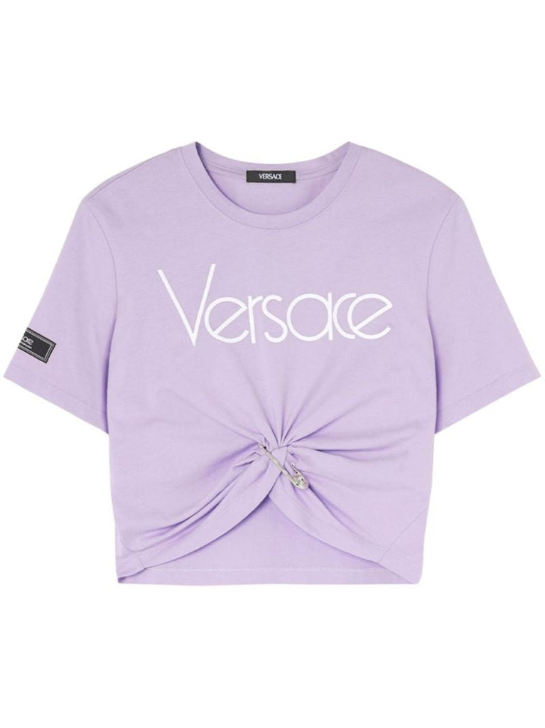 Purple Safety Pin Cotton T-shirt