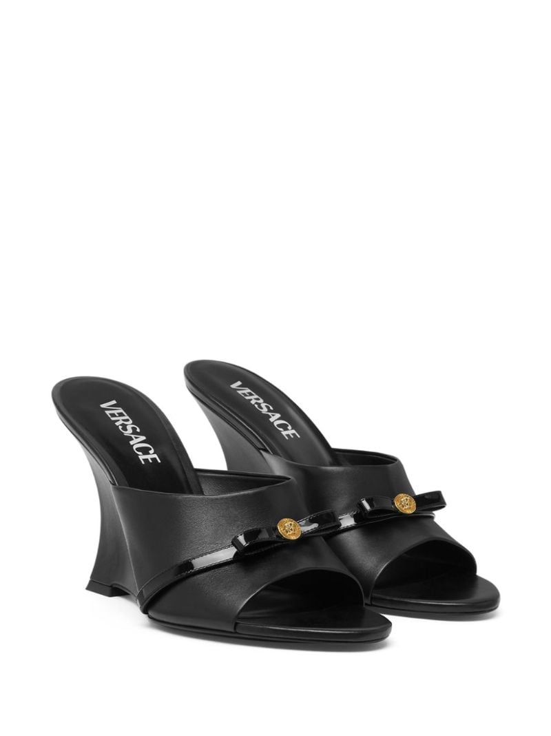 Black Gianni Ribbon 95 Leather Mules