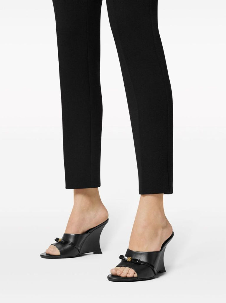 Black Gianni Ribbon 95 Leather Mules