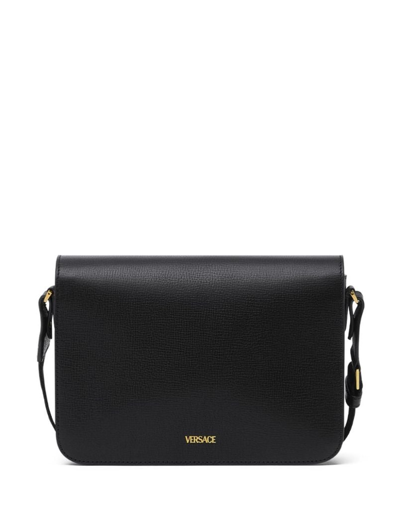 Black Medusa Biggie Leather Cross Body Bag