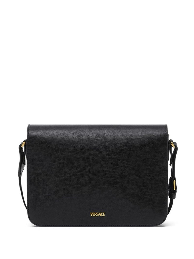 Black Medusa Biggie Leather Cross Body Bag