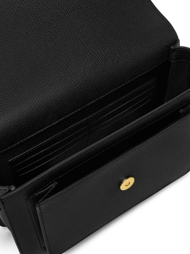 Black Medusa Biggie Leather Cross Body Bag