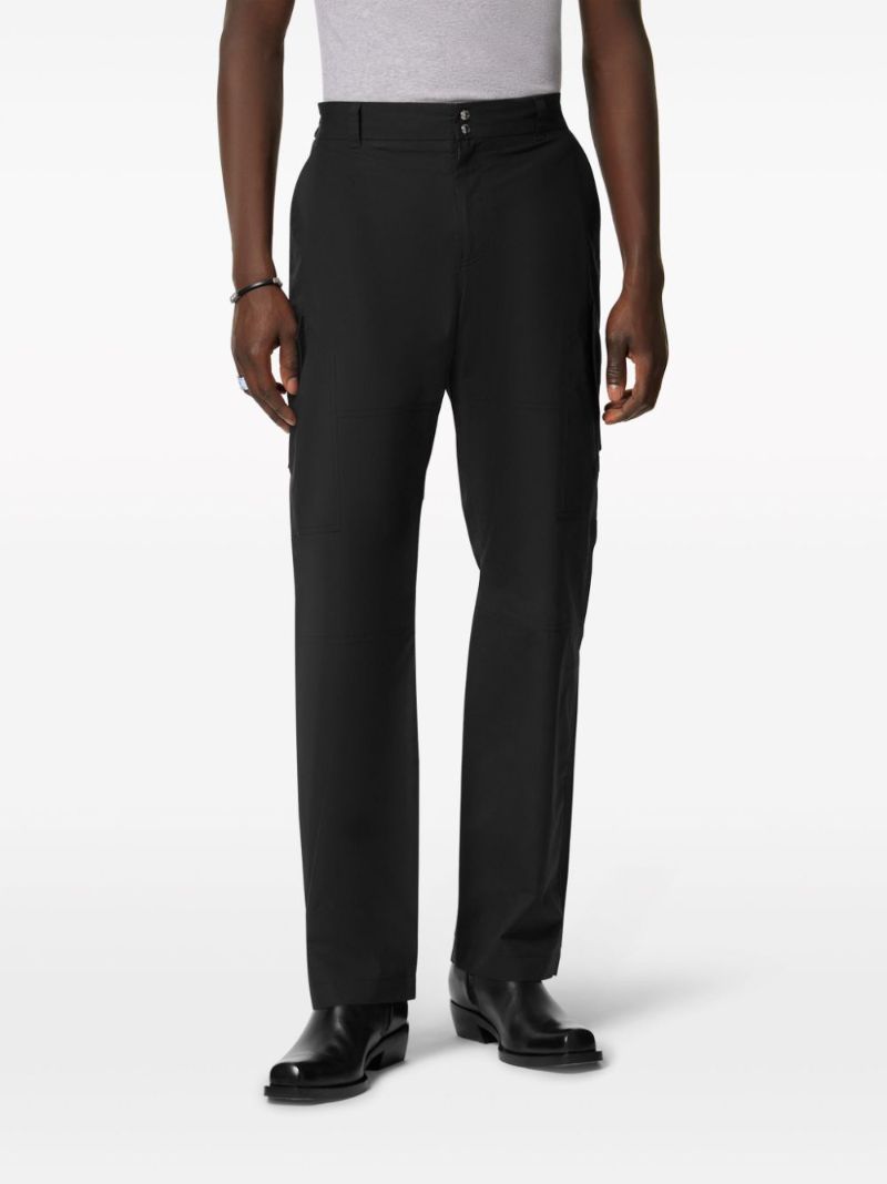 Black Milano Stamp-embroidery Straight Trousers