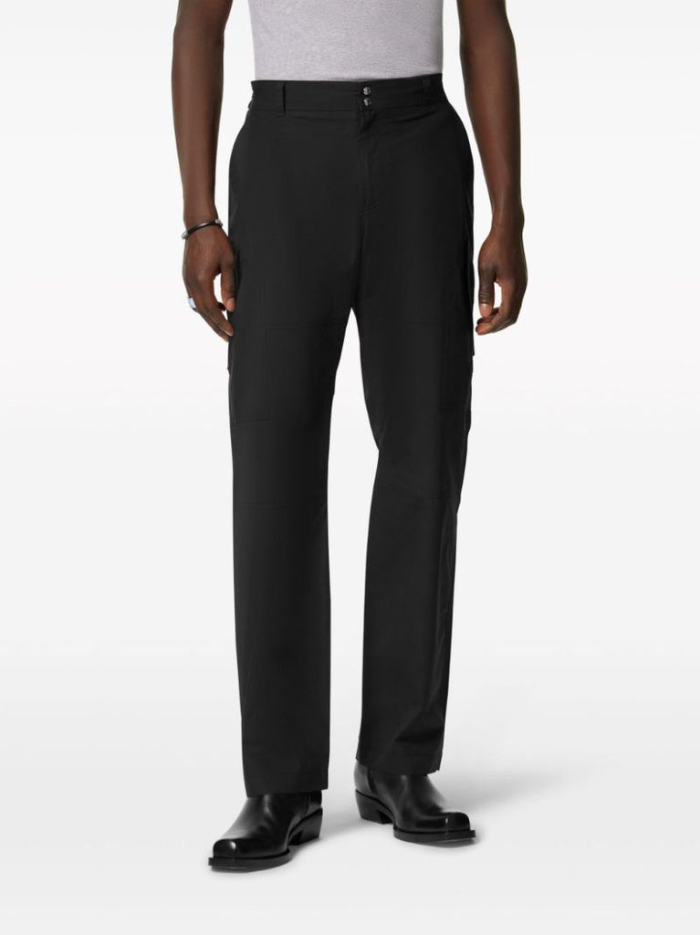 Black Milano Stamp-embroidery Straight Trousers