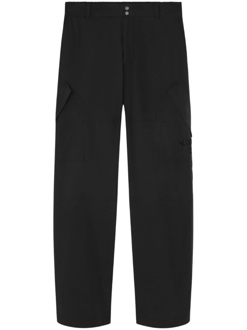 Black Milano Stamp-embroidery Straight Trousers