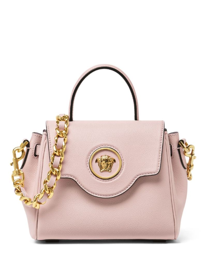 Pink La Medusa Leather Tote Bag