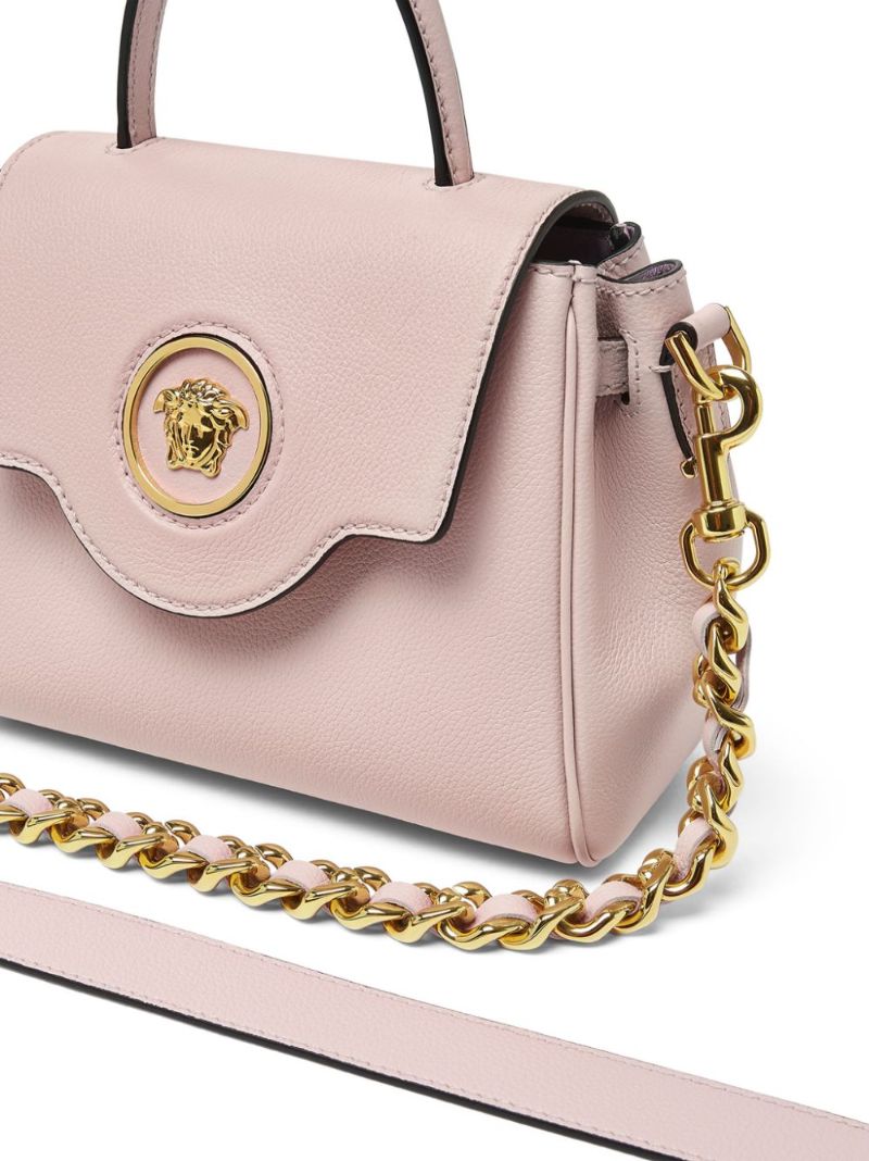 Pink La Medusa Leather Tote Bag