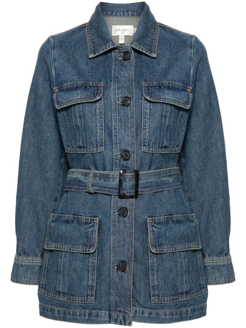 Blue Safari Belted Denim Jacket