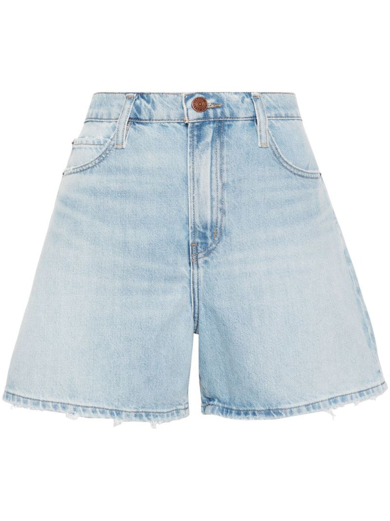 Blue the Easy Denim Wide-leg Shorts