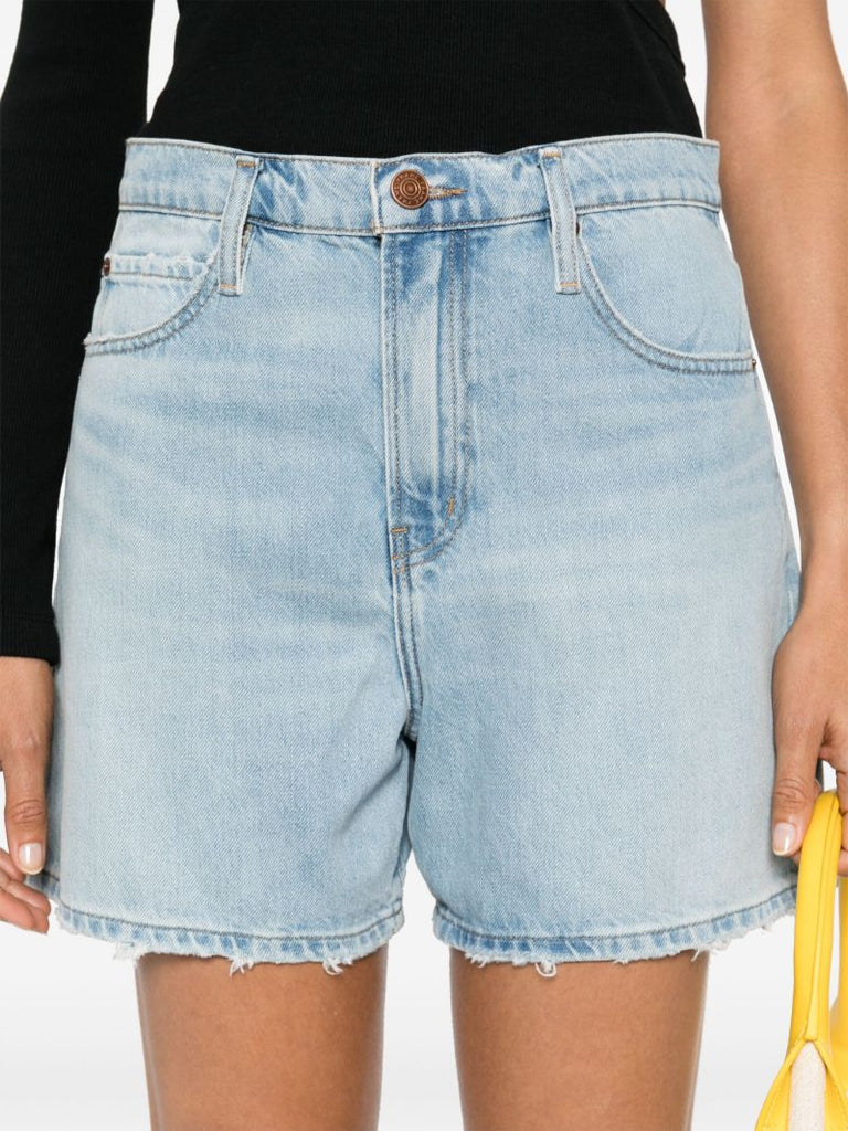 Blue the Easy Denim Wide-leg Shorts