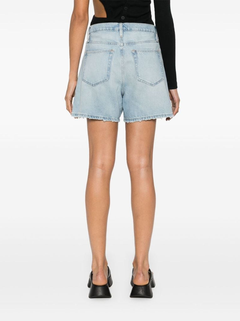 Blue the Easy Denim Wide-leg Shorts