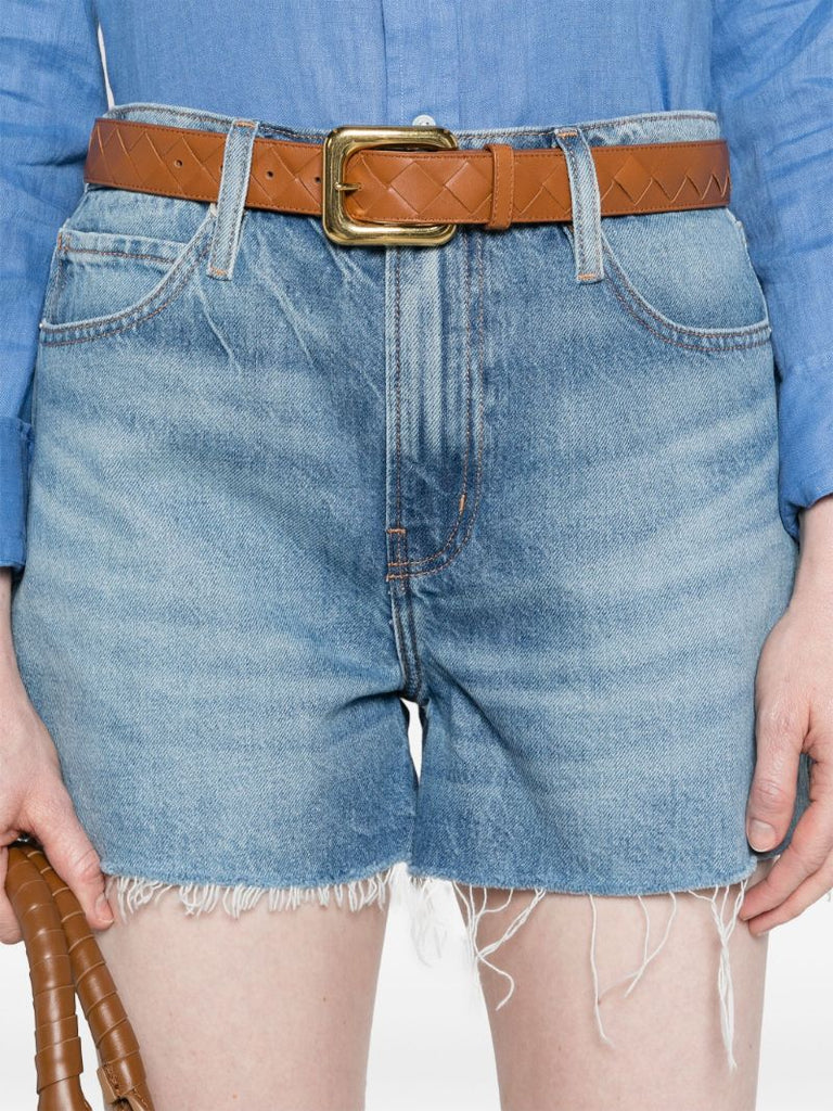 Blue High-rise Denim Shorts