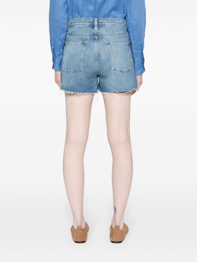 Blue High-rise Denim Shorts