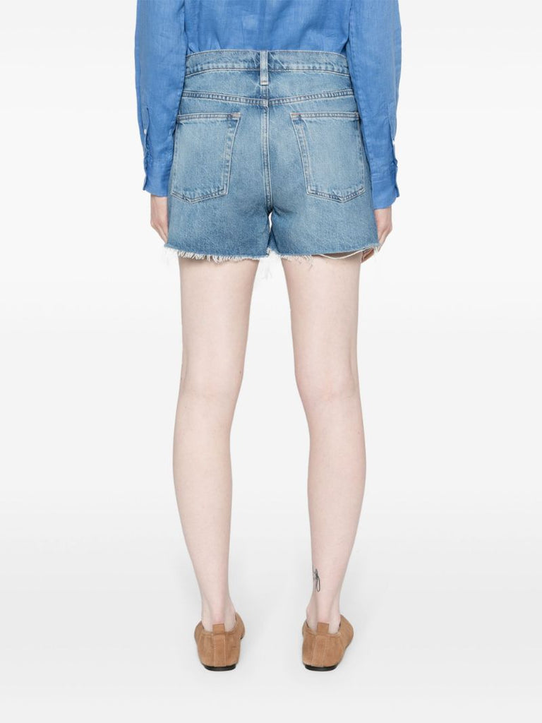 Blue High-rise Denim Shorts