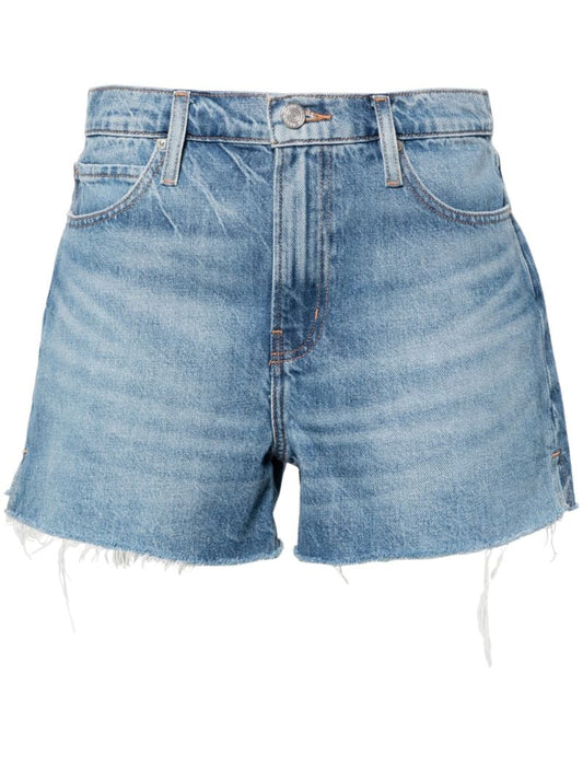 Blue High-rise Denim Shorts