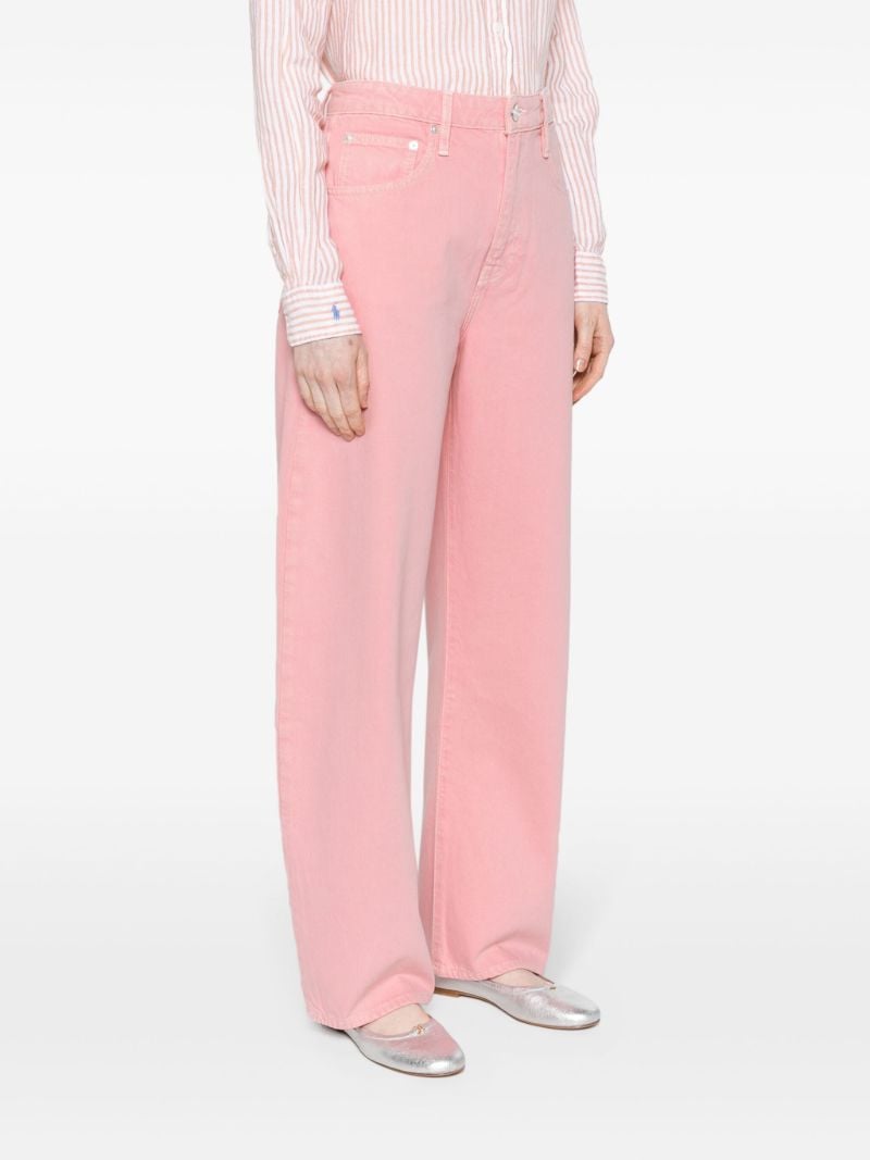 Pink Long Barrel Tapered Jeans