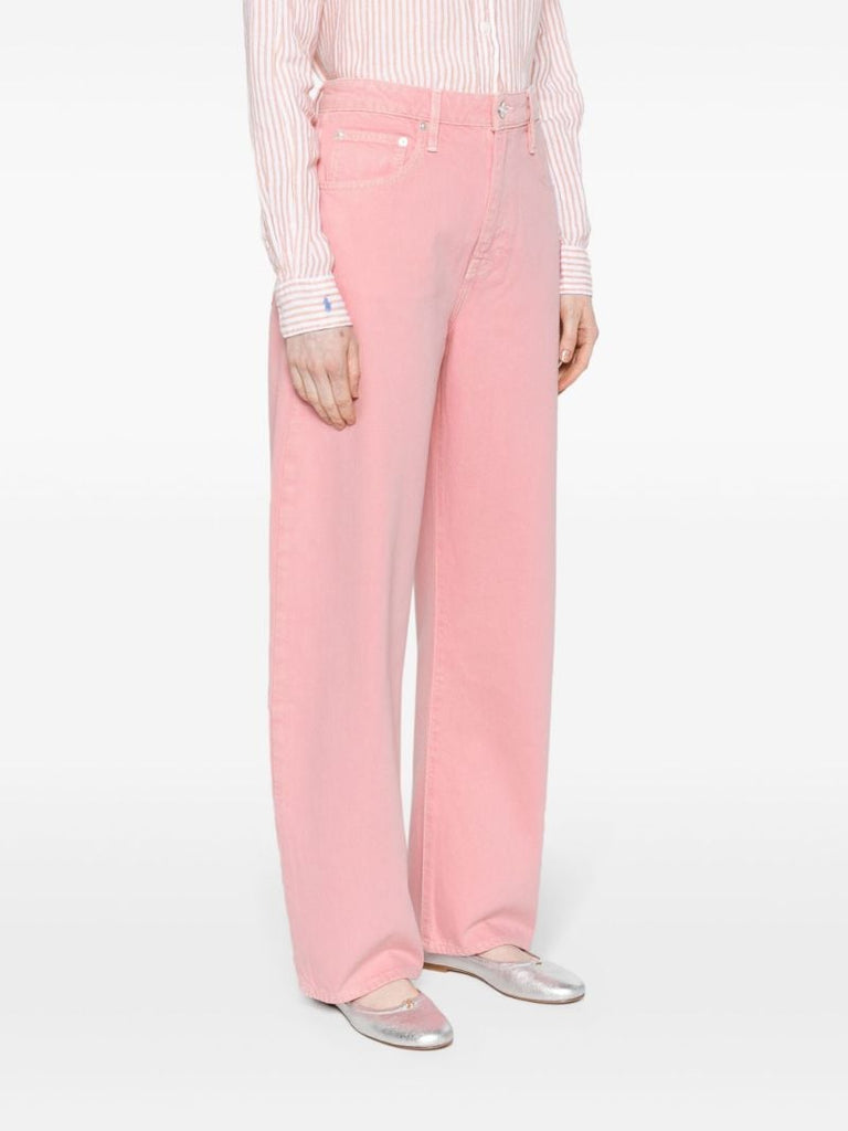 Pink Long Barrel Tapered Jeans