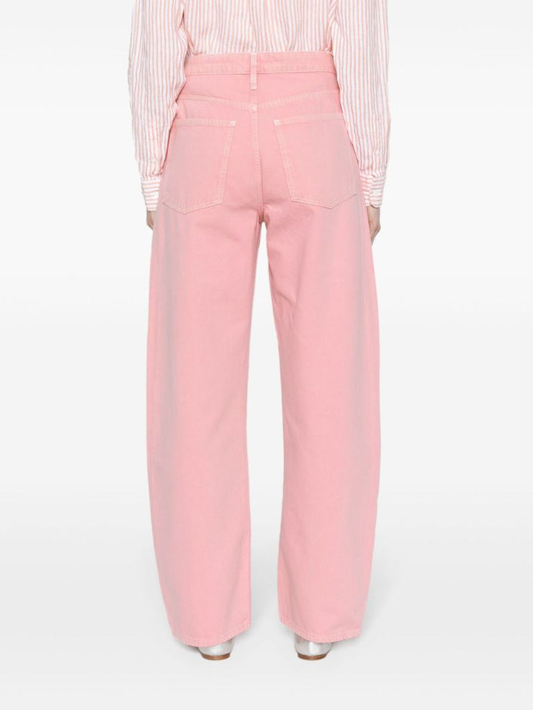 Pink Long Barrel Tapered Jeans