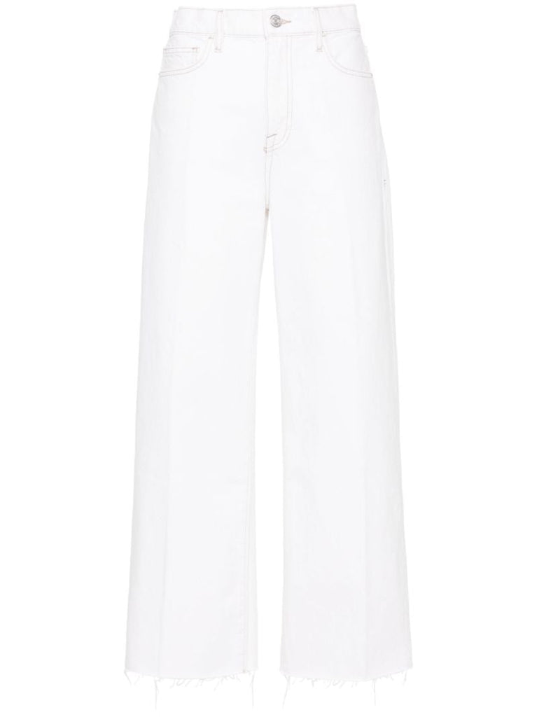 White High-waist Wide-legged Jeans