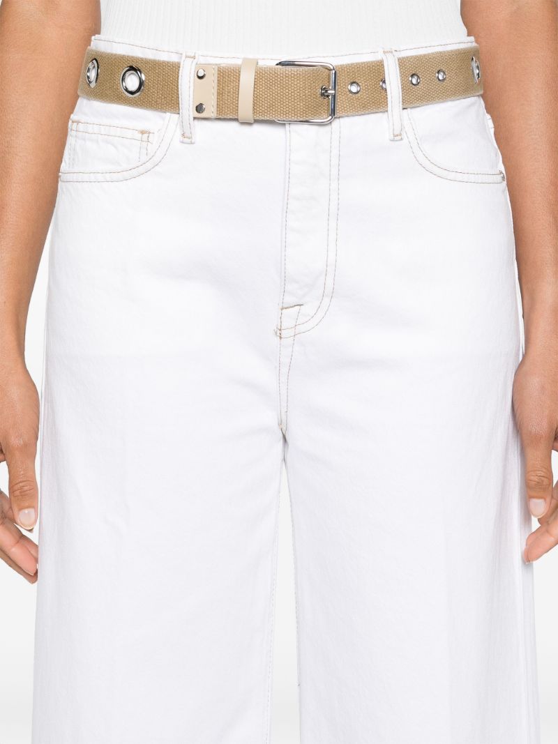 White High-waist Wide-legged Jeans