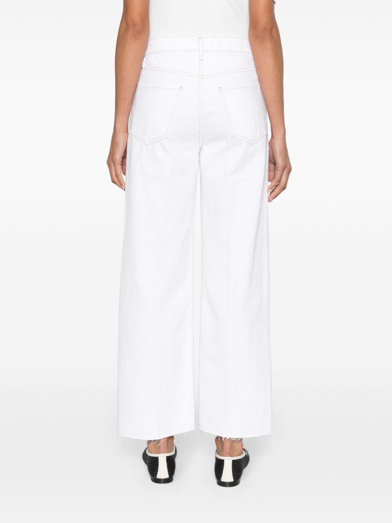 White High-waist Wide-legged Jeans