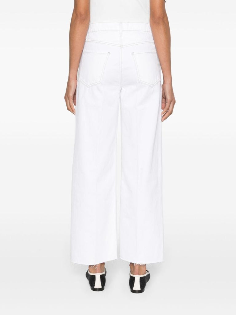 White High-waist Wide-legged Jeans