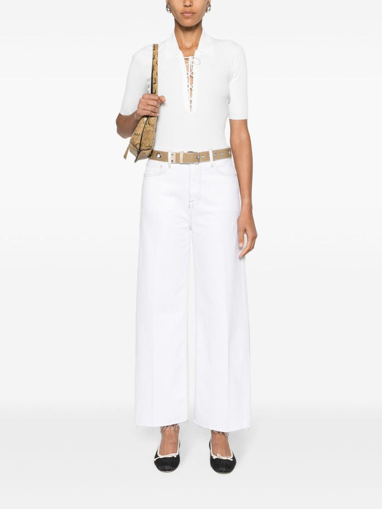 White High-waist Wide-legged Jeans