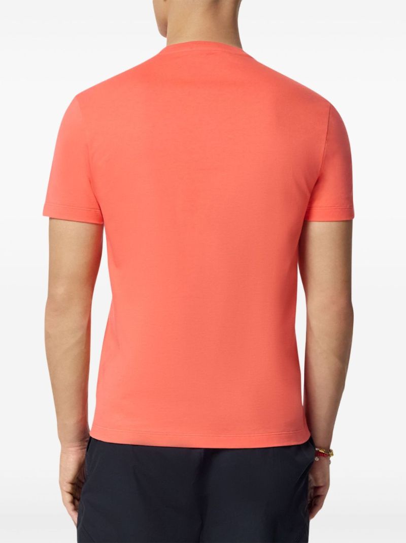 Orange Medusa-embroidered Cotton T-shirt