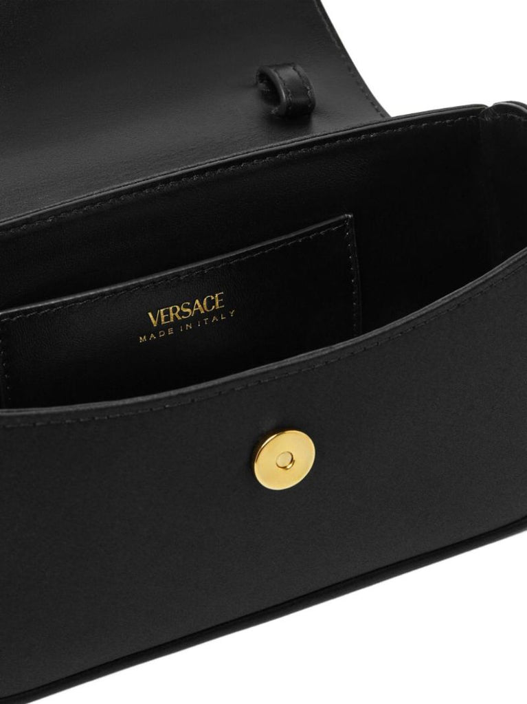 Black La Medusa Mini Satin Tote Bag