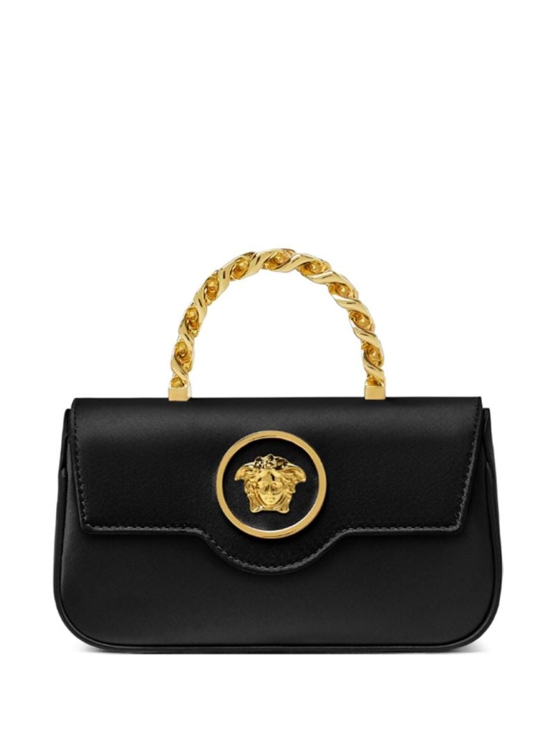 Black La Medusa Mini Satin Tote Bag