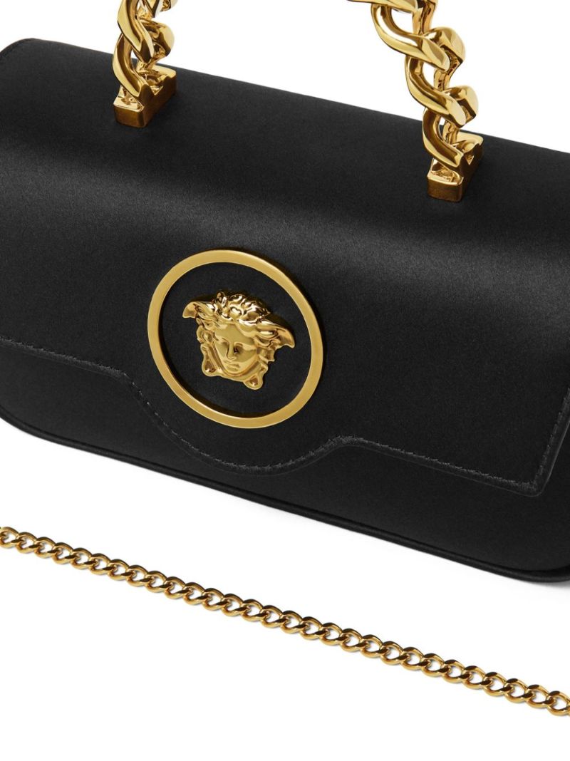 Black La Medusa Mini Satin Tote Bag