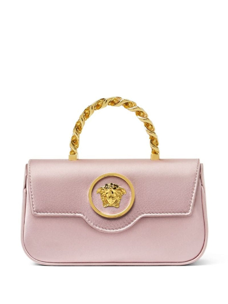 Pink La Medusa Mini Satin Tote Bag