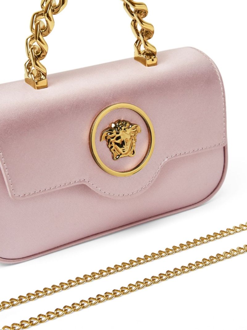 Pink La Medusa Mini Satin Tote Bag