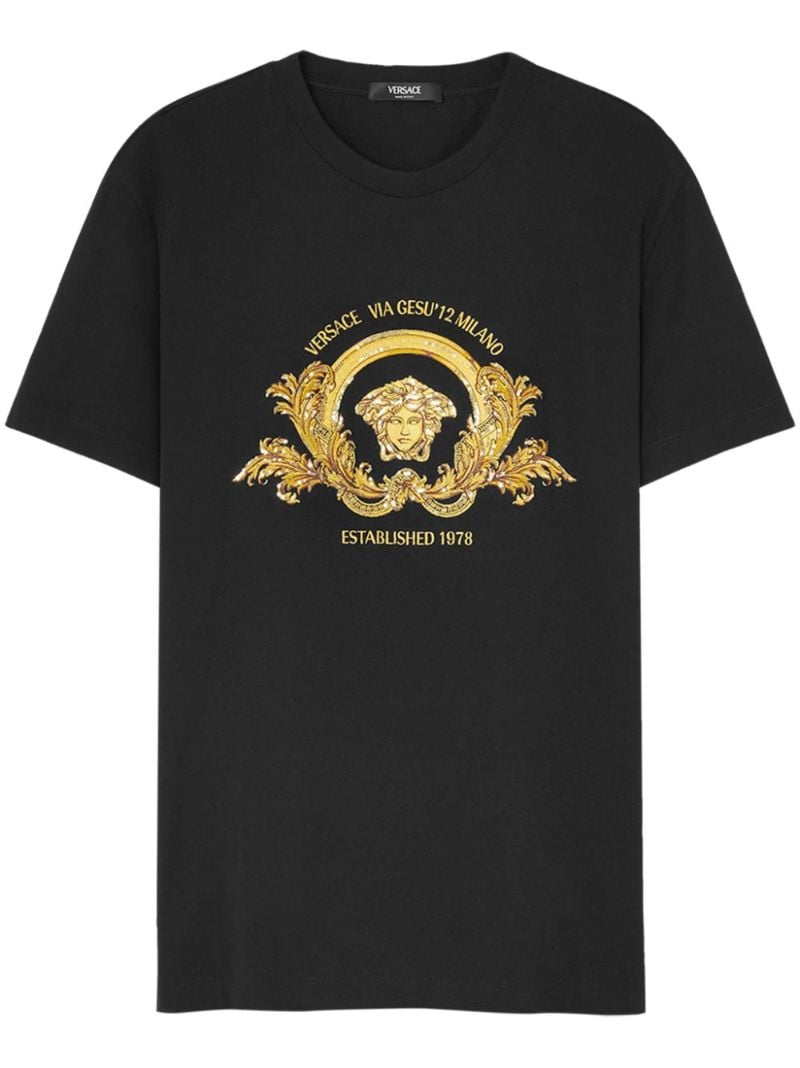 Black Coupe Blason-embroidered Cotton T-shirt
