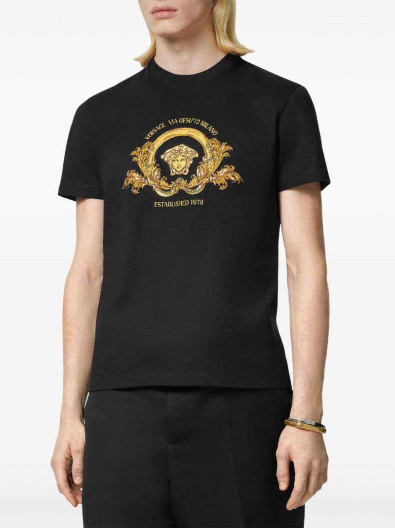 Black Coupe Blason-embroidered Cotton T-shirt