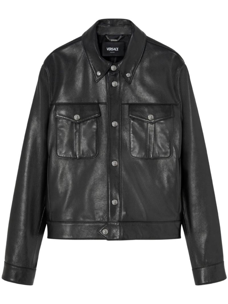 Black Single-breasted Leather Jacket