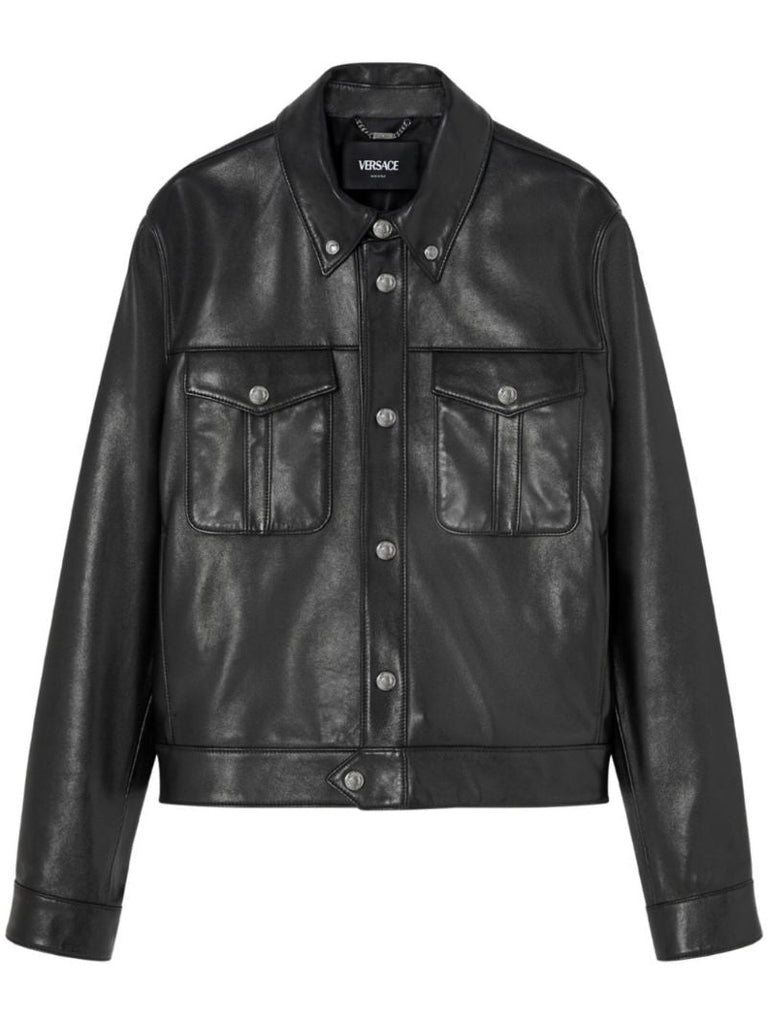 Black Single-breasted Leather Jacket