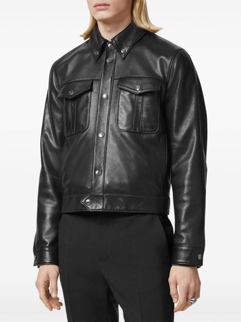 Black Single-breasted Leather Jacket