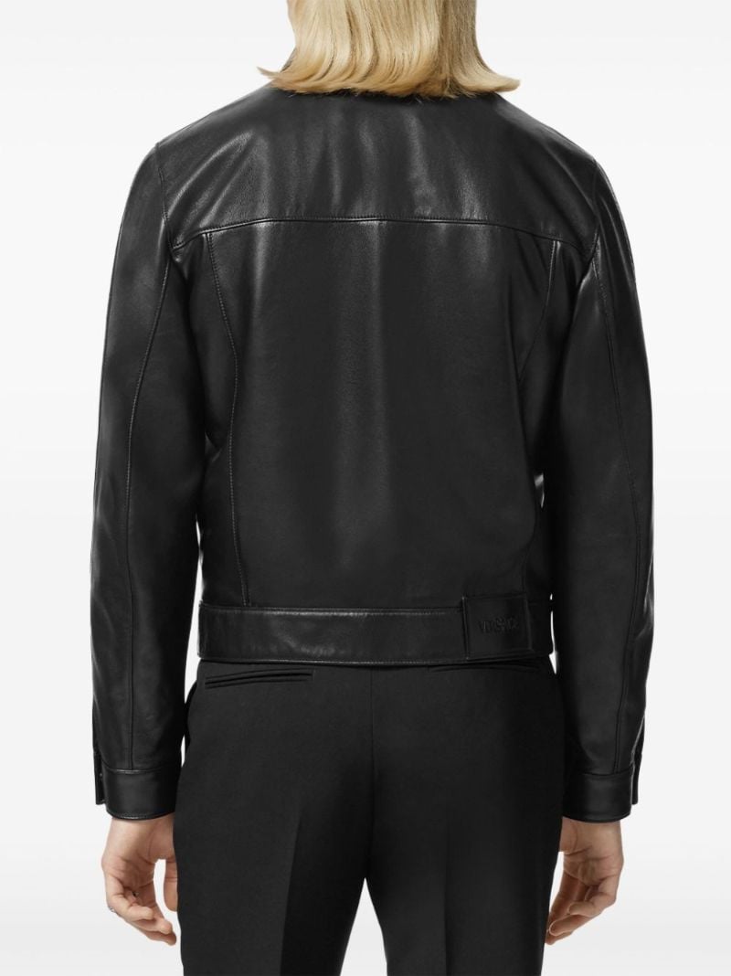 Black Single-breasted Leather Jacket