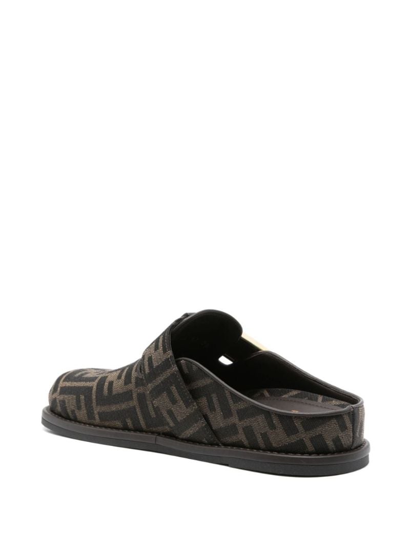 Brown Fendi Feel Canvas Sabots