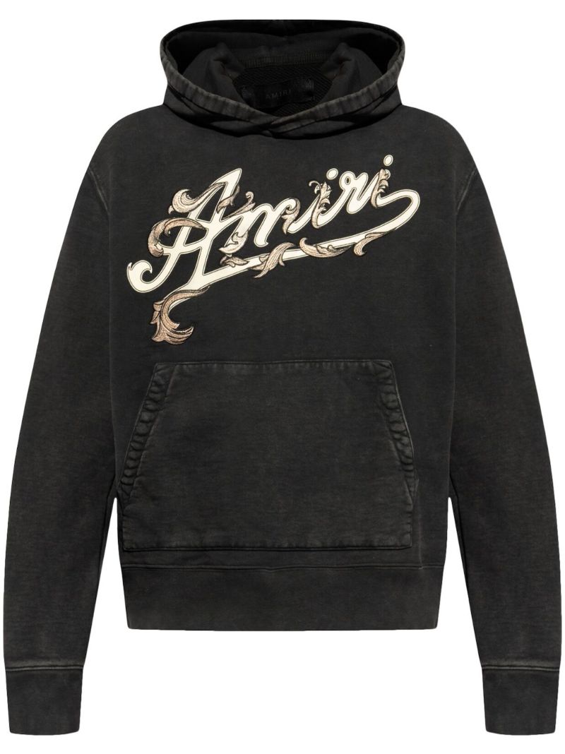 Black Logo-print Cotton Hoodie