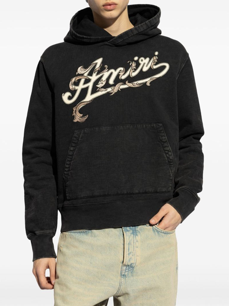 Black Logo-print Cotton Hoodie